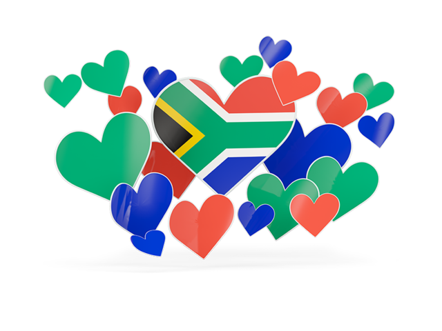 Flying heart stickers. Download flag icon of South Africa at PNG format