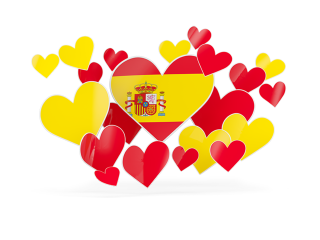 Flying heart stickers. Download flag icon of Spain at PNG format