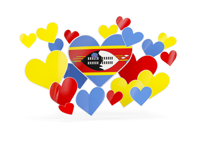 Flying heart stickers. Download flag icon of Swaziland at PNG format