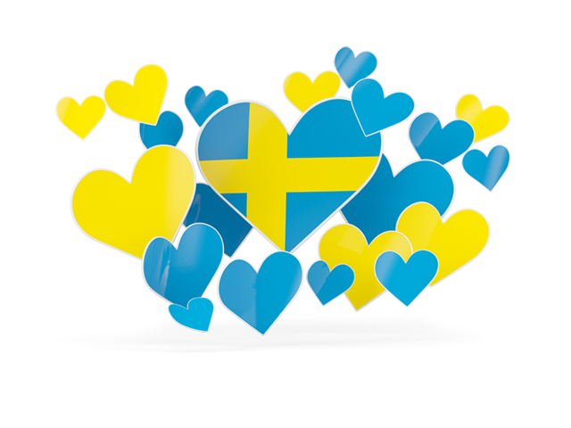 Flying heart stickers. Download flag icon of Sweden at PNG format