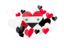 Syria. Flying heart stickers. Download icon.