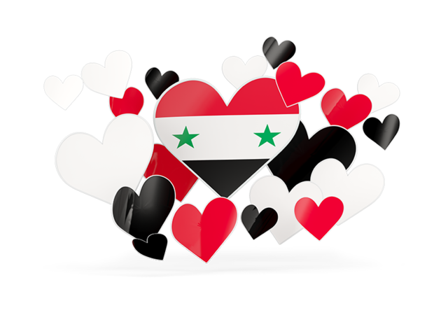 Flying heart stickers. Download flag icon of Syria at PNG format