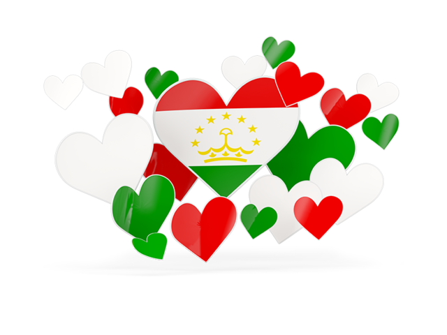 Flying heart stickers. Download flag icon of Tajikistan at PNG format