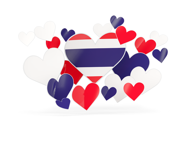 Flying heart stickers. Download flag icon of Thailand at PNG format