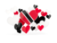 Trinidad and Tobago. Flying heart stickers. Download icon.
