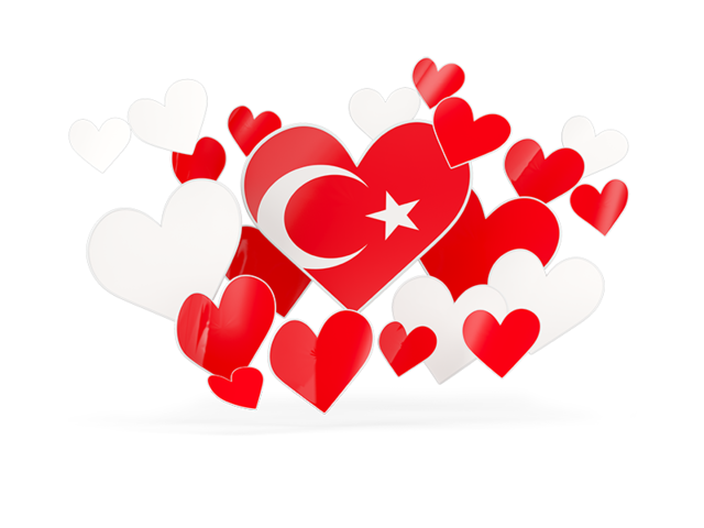 Flying heart stickers. Download flag icon of Turkey at PNG format