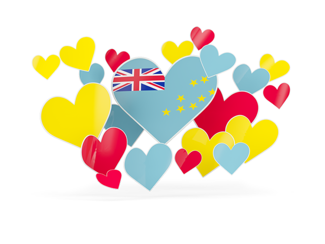 Flying heart stickers. Download flag icon of Tuvalu at PNG format