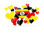 Uganda. Flying heart stickers. Download icon.