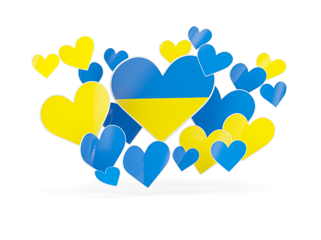 Flying heart stickers. Download flag icon of Ukraine at PNG format