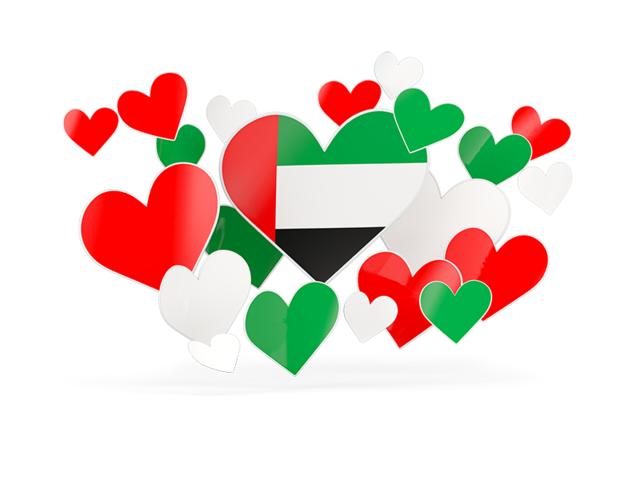 Flying heart stickers. Download flag icon of United Arab Emirates at PNG format