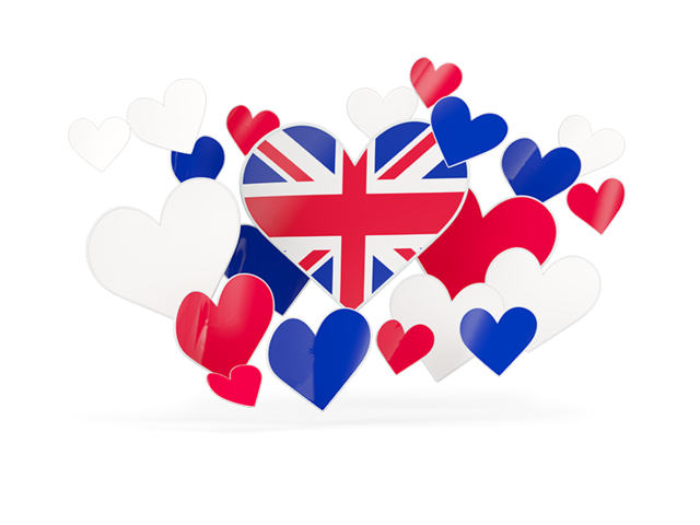 Flying heart stickers. Download flag icon of United Kingdom at PNG format