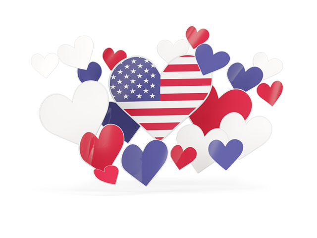 Flying heart stickers. Download flag icon of United States of America at PNG format