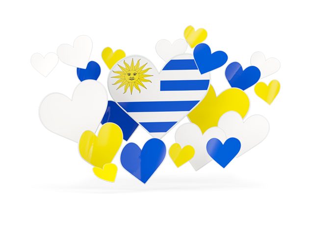 Flying heart stickers. Download flag icon of Uruguay at PNG format