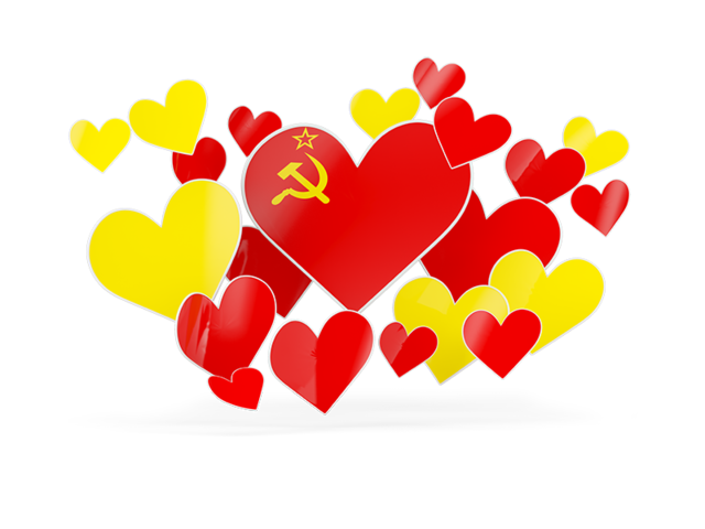 Flying heart stickers. Download flag icon of Soviet Union at PNG format