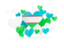 Uzbekistan. Flying heart stickers. Download icon.