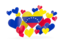 Venezuela. Flying heart stickers. Download icon.