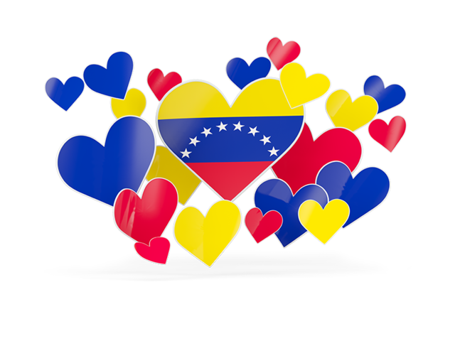 Flying heart stickers. Download flag icon of Venezuela at PNG format