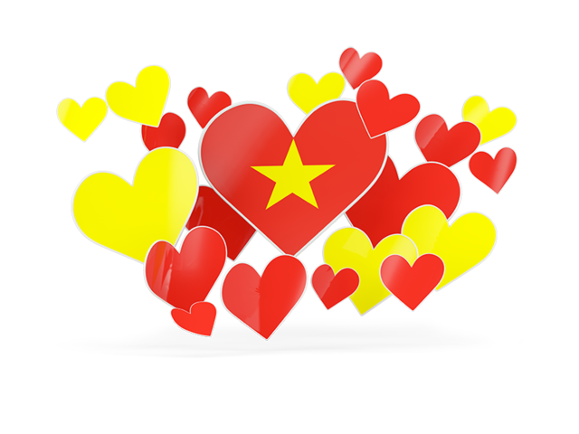 Летающие сердца. Скачать флаг. Вьетнам