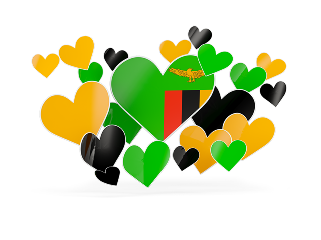 Flying heart stickers. Download flag icon of Zambia at PNG format