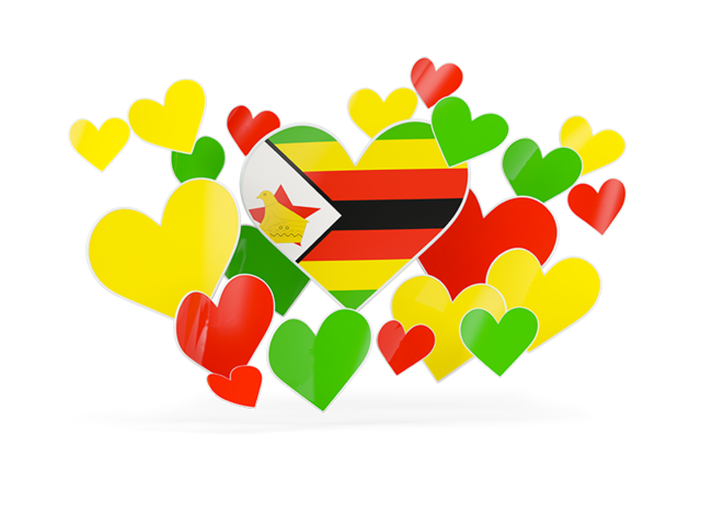 Flying heart stickers. Download flag icon of Zimbabwe at PNG format