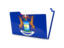 Flag of state of Michigan. Folder icon. Download icon