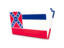 Flag of state of Mississippi. Folder icon. Download icon