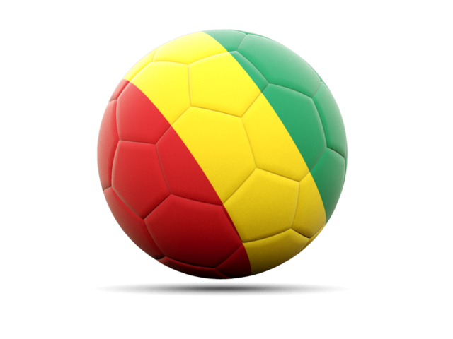 Football icon. Illustration of flag of Guinea