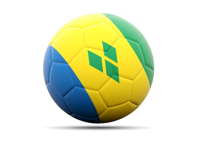 Football icon. Illustration of flag of Saint Vincent and the Grenadines