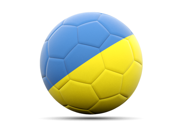 Football icon. Illustration of flag of Ukraine