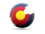 Flag of state of Colorado. Football icon. Download icon