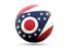 Flag of state of Ohio. Football icon. Download icon