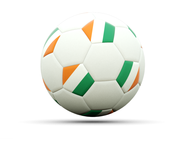Football icon. Illustration of flag of Cote d'Ivoire