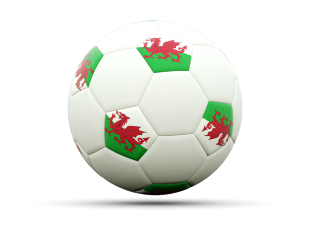 Football icon. Illustration of flag of Wales