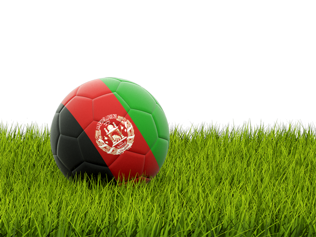 Football in grass. Download flag icon of Afghanistan at PNG format