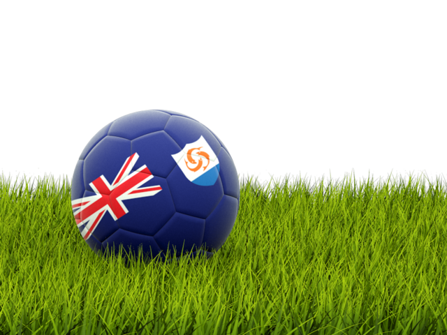 Football in grass. Download flag icon of Anguilla at PNG format