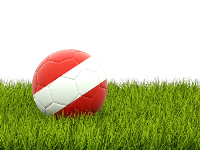 Football in grass. Download flag icon of Austria at PNG format