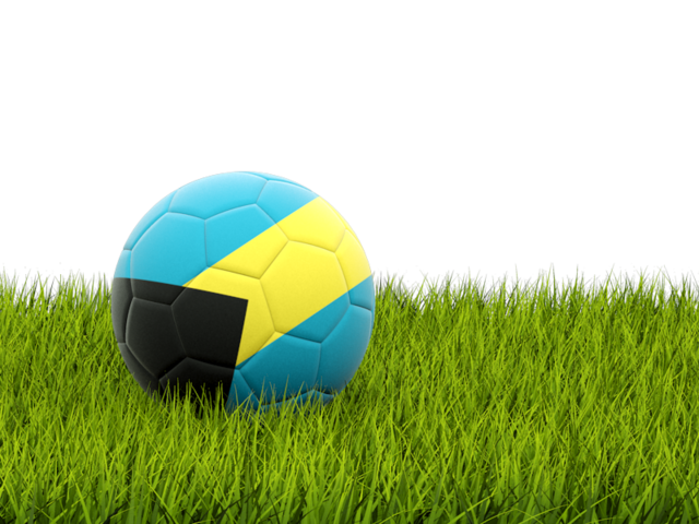 Футбольная мяч в траве. Скачать флаг. Багамские Острова