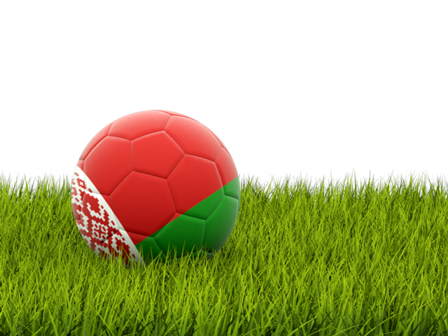 Football in grass. Download flag icon of Belarus at PNG format