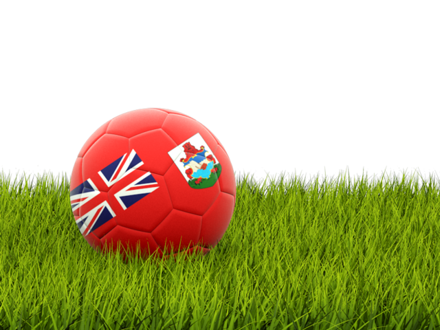 Футбольная мяч в траве. Скачать флаг. Бермуды
