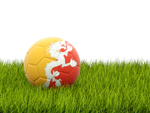 Football in grass. Download flag icon of Bhutan at PNG format