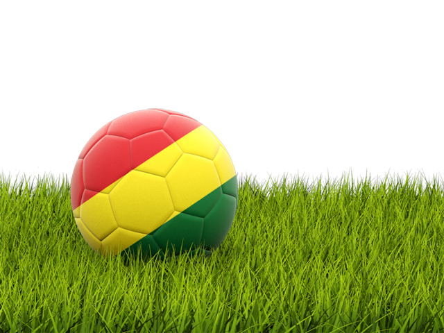 Football in grass. Download flag icon of Bolivia at PNG format