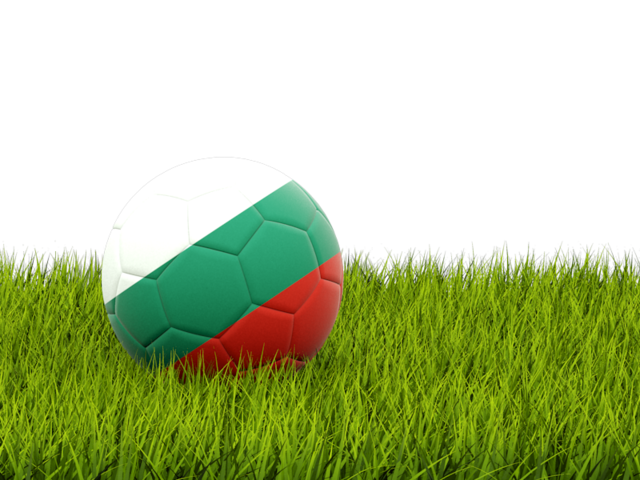 Футбольная мяч в траве. Скачать флаг. Болгария