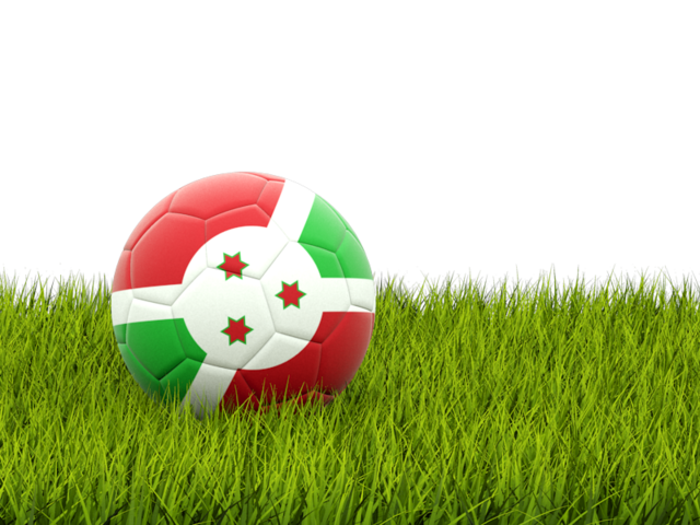 Футбольная мяч в траве. Скачать флаг. Бурунди