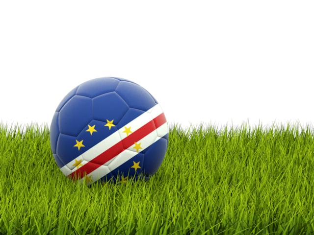 Football in grass. Download flag icon of Cape Verde at PNG format