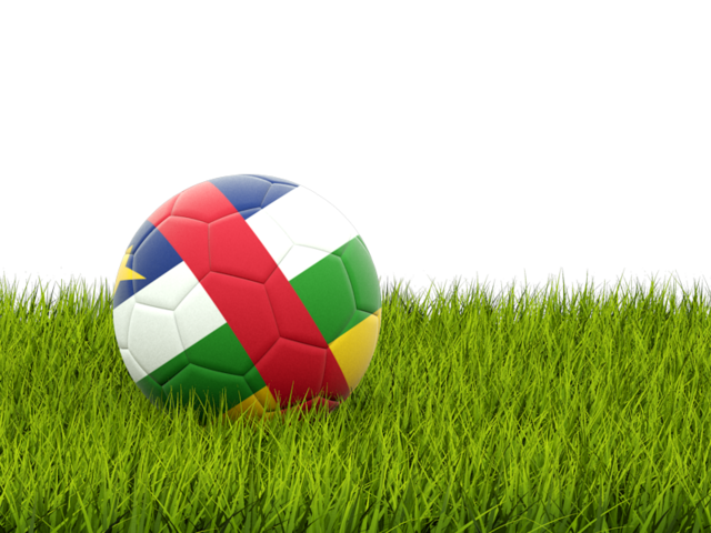 Football in grass. Download flag icon of Central African Republic at PNG format