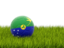 Christmas Island. Football in grass. Download icon.