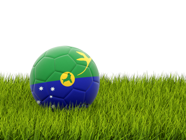 Футбольная мяч в траве. Скачать флаг. Остров Рождества