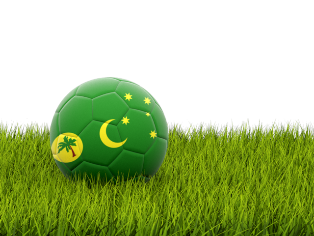 Football in grass. Download flag icon of Cocos Islands at PNG format