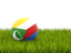 Comoros. Football in grass. Download icon.