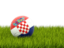 Croatia. Football in grass. Download icon.